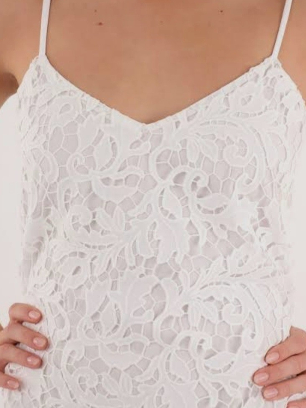 White Lace Spaghetti Strap Camisole